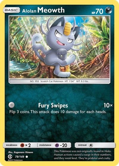 Alolan Meowth SM Base Set Pokemon card