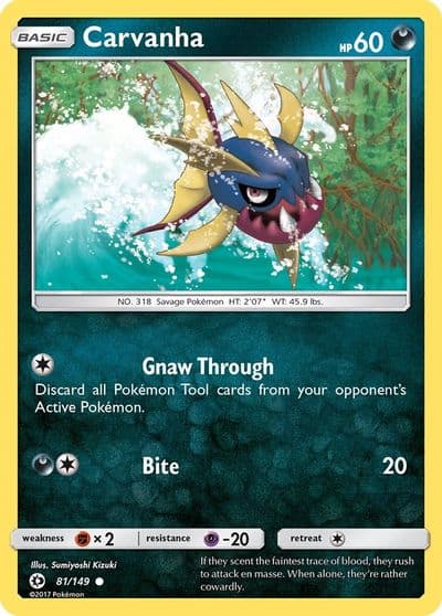 Carvanha SM Base Set Pokemon card