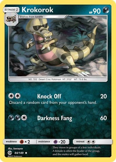 Krokorok SM Base Set Pokemon card