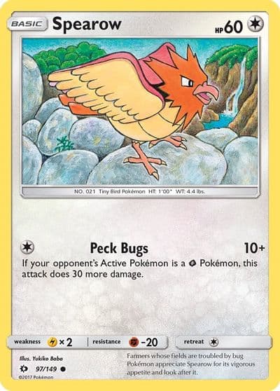 Spearow SM Base Set Pokemon card