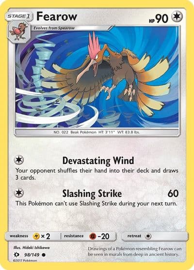 Fearow SM Base Set Pokemon card