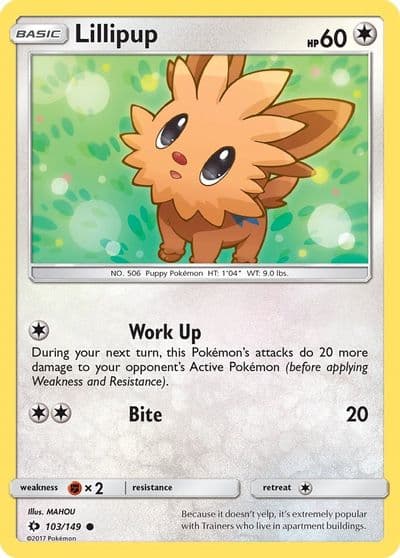 Lillipup SM Base Set Pokemon card