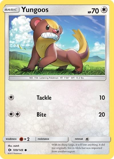 Yungoos SM Base Set Pokemon card