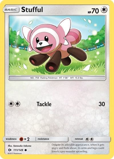 Stufful SM Base Set Pokemon card