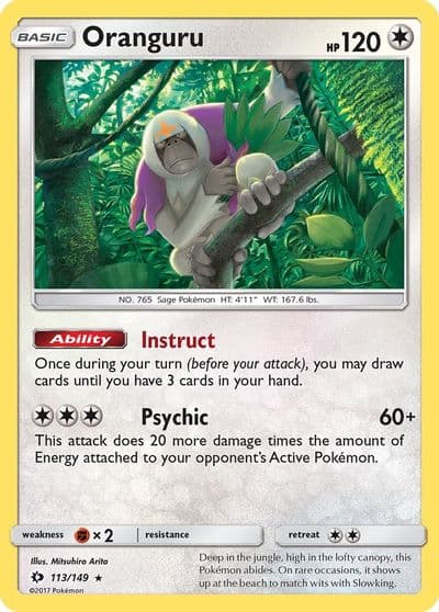 Oranguru SM Base Set Pokemon card