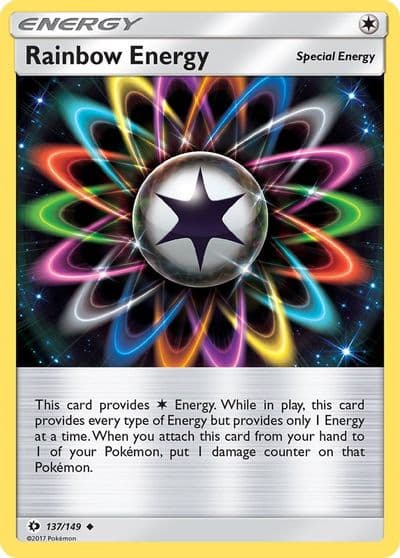 Rainbow Energy SM Base Set Pokemon card