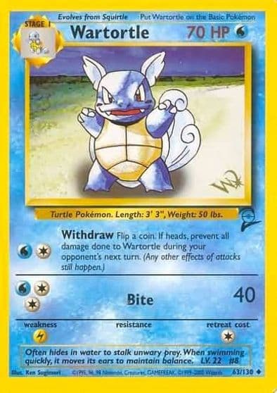 Wartortle [W Stamped] WoTC Promo Pokemon card
