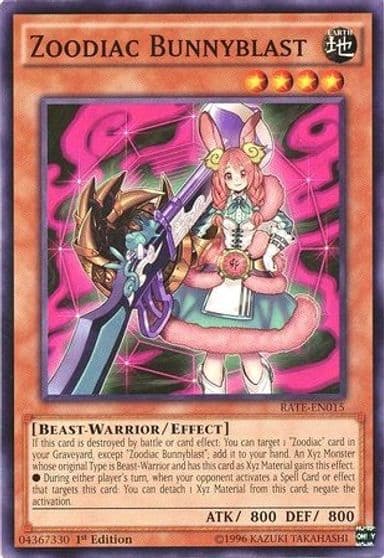 Zoodiac Bunnyblast Raging Tempest Yu-Gi-Oh! card