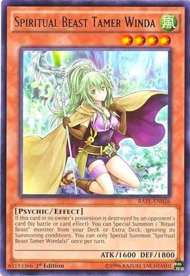 Spiritual Beast Tamer Winda Raging Tempest Yu-Gi-Oh! card