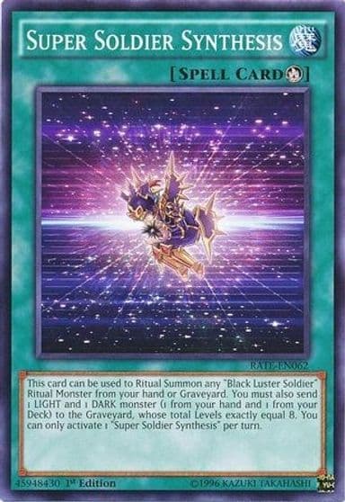Super Soldier Synthesis Raging Tempest Yu-Gi-Oh! card
