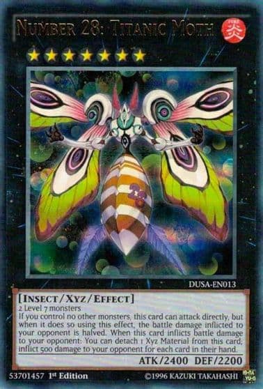 Number 28 Titanic Moth Duelist Saga Yu-Gi-Oh! card