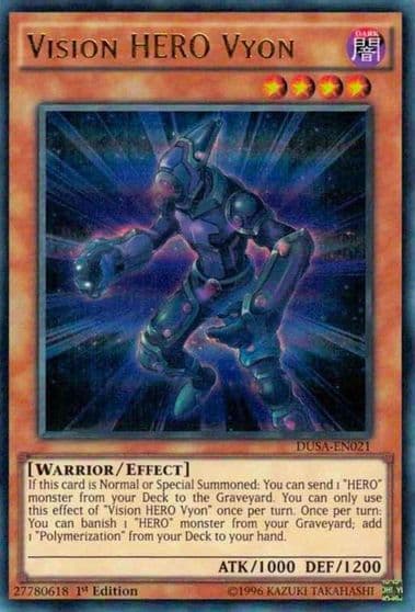 Vision HERO Vyon Duelist Saga Yu-Gi-Oh! card