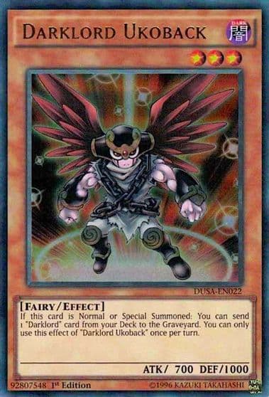 Darklord Ukoback Duelist Saga Yu-Gi-Oh! card
