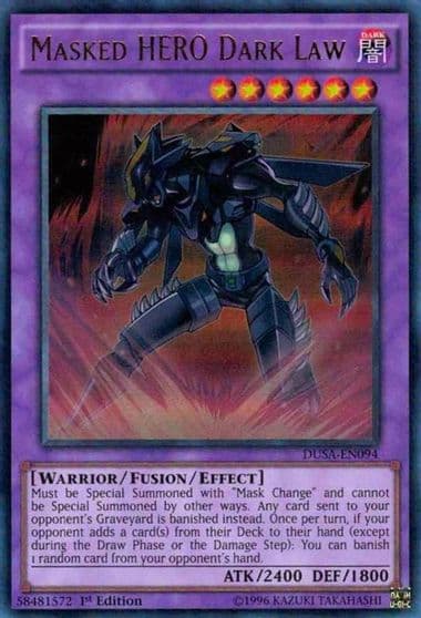 Masked HERO Dark Law Duelist Saga Yu-Gi-Oh! card