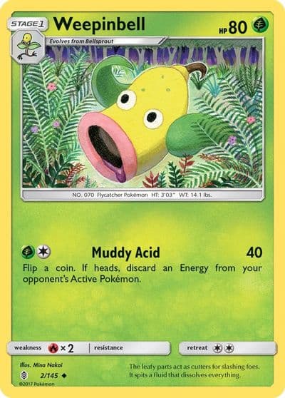 Weepinbell SM - Guardians Rising Pokemon card