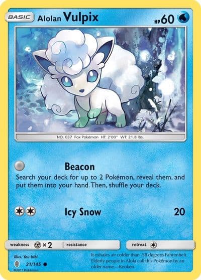 Alolan Vulpix SM - Guardians Rising Pokemon card