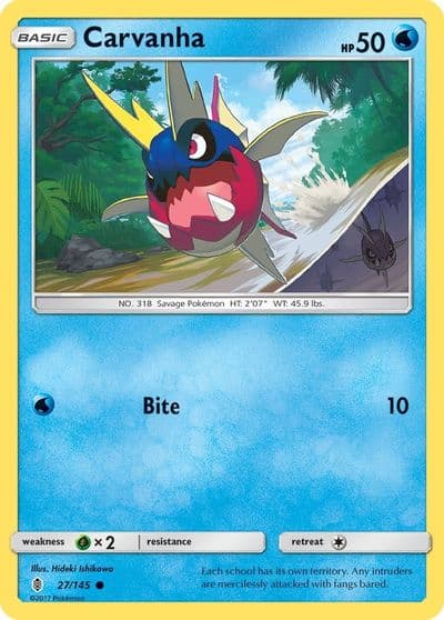 Carvanha SM - Guardians Rising Pokemon card