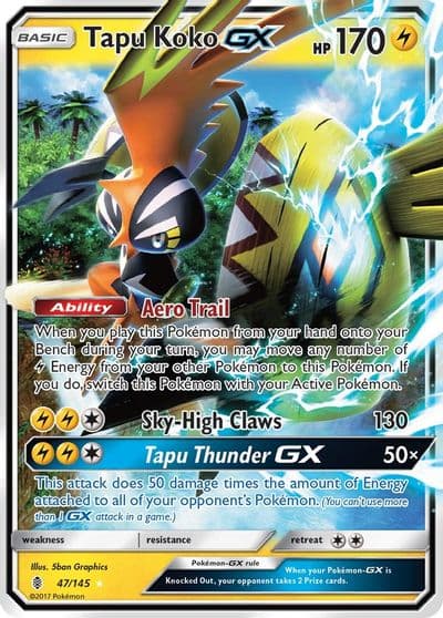 Tapu Koko GX SM - Guardians Rising Pokemon card
