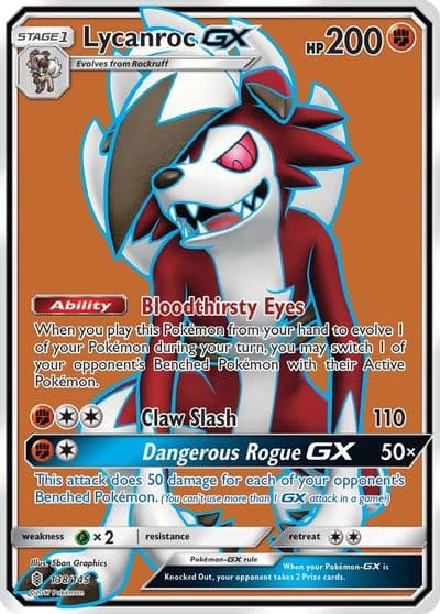 Lycanroc GX (Full Art) SM - Guardians Rising Pokemon card