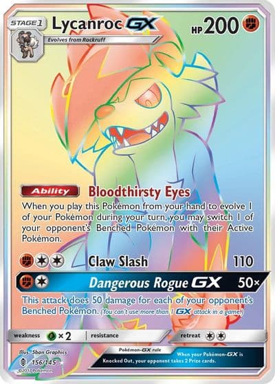 Lycanroc GX (Secret) SM - Guardians Rising Pokemon card