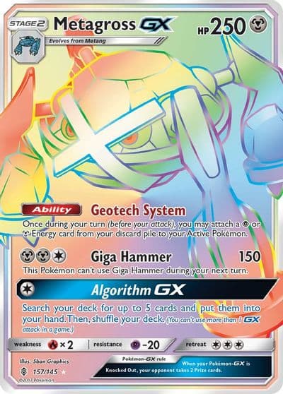 Metagross GX (Secret) SM - Guardians Rising Pokemon card
