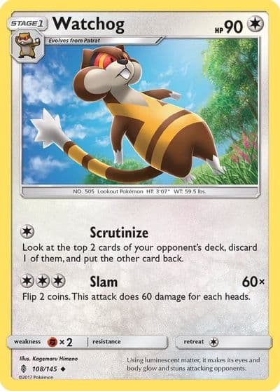 Watchog SM - Guardians Rising Pokemon card
