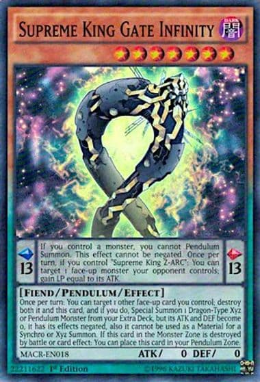 Supreme King Gate Infinity Maximum Crisis Yu-Gi-Oh! card