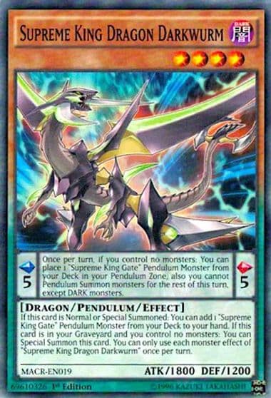 Supreme King Dragon Darkwurm Maximum Crisis Yu-Gi-Oh! card