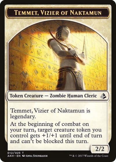 Temmet Vizier of Naktamun Zombie Double Sided Token Amonkhet Magic card