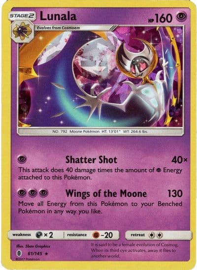 Lunala (Cracked Ice Holo) Deck Exclusives Pokemon card