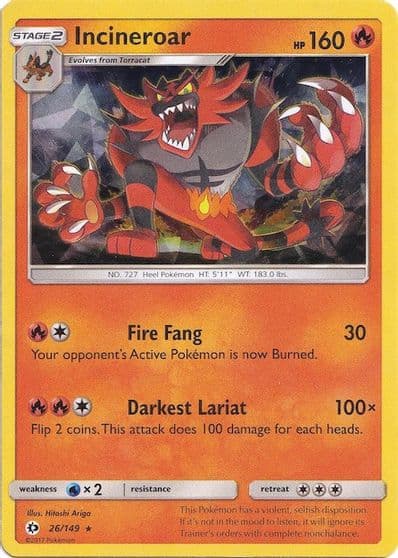 Incineroar (Cracked Ice Holo) Deck Exclusives Pokemon card