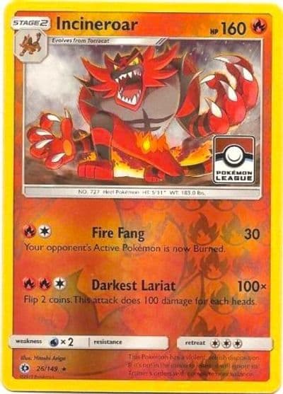 Incineroar (Pokemon League) League & Championship Cards Pokemon card