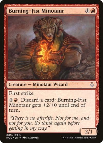 Burning Fist Minotaur Hour of Devastation Magic card