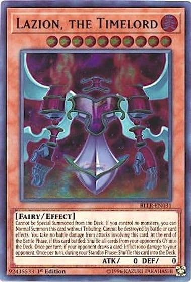 Lazion the Timelord Battles of Legend: Light's Revenge Yu-Gi-Oh! card