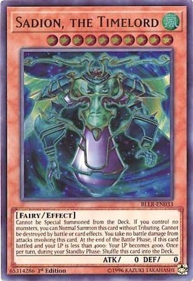 Sadion the Timelord Battles of Legend: Light's Revenge Yu-Gi-Oh! card
