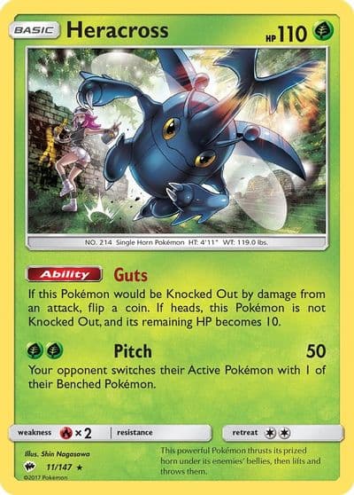 Heracross SM - Burning Shadows Pokemon card