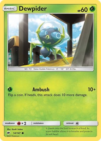 Dewpider SM - Burning Shadows Pokemon card