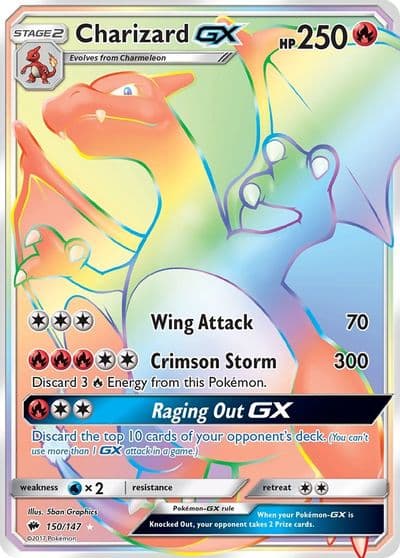 Charizard GX (Secret) SM - Burning Shadows Pokemon card