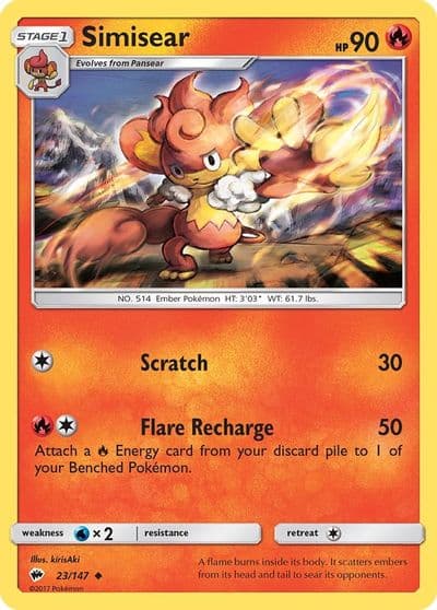Simisear SM - Burning Shadows Pokemon card