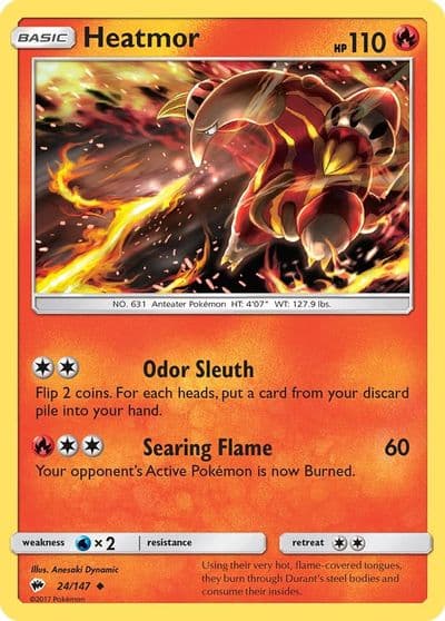 Heatmor SM - Burning Shadows Pokemon card