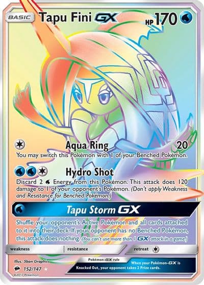 Tapu Fini GX (Secret) SM - Burning Shadows Pokemon card
