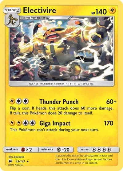 Electivire (#53 Pikachu Stamped) Battle Academy Pokemon card