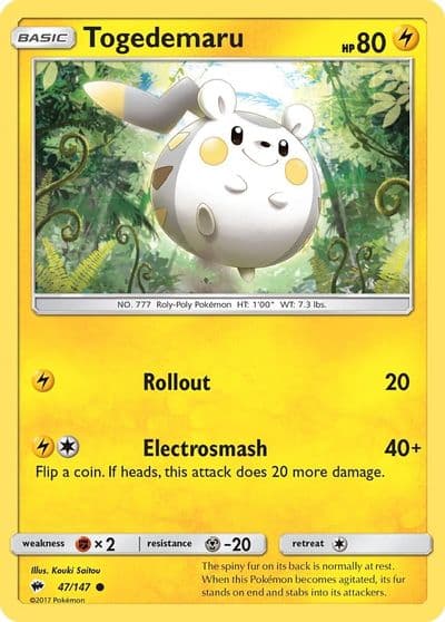 Togedemaru SM - Burning Shadows Pokemon card