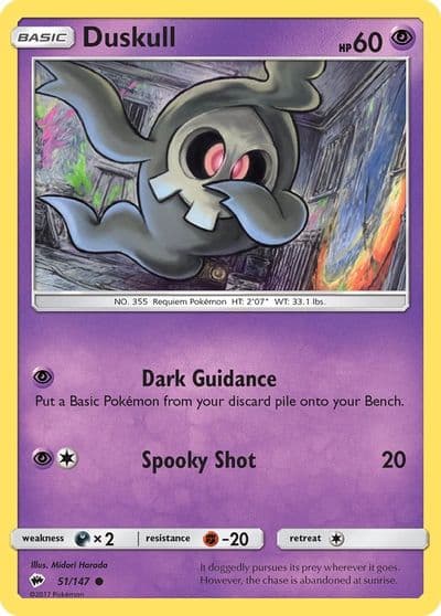 Duskull SM - Burning Shadows Pokemon card