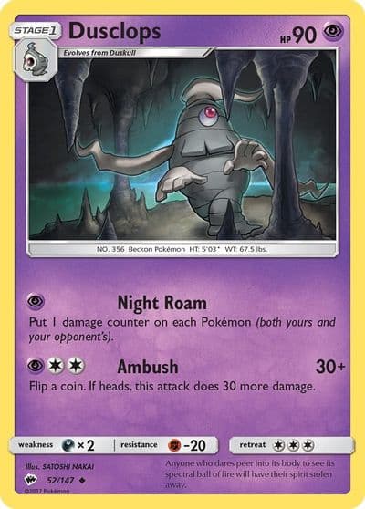 Dusclops SM - Burning Shadows Pokemon card