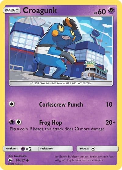Croagunk SM - Burning Shadows Pokemon card