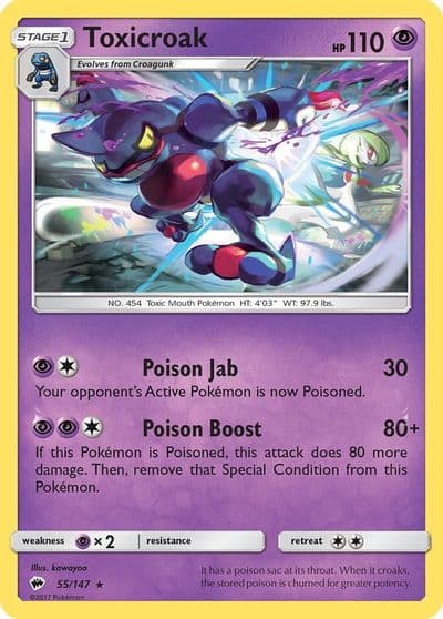 Toxicroak SM - Burning Shadows Pokemon card