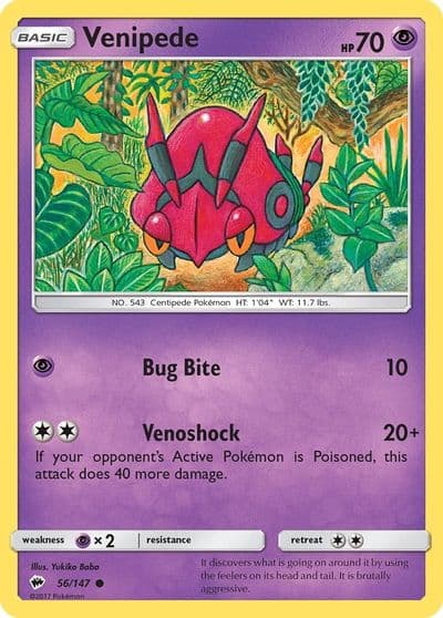 Venipede SM - Burning Shadows Pokemon card