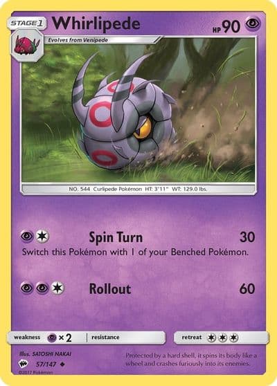 Whirlipede SM - Burning Shadows Pokemon card