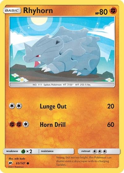 Rhyhorn SM - Burning Shadows Pokemon card